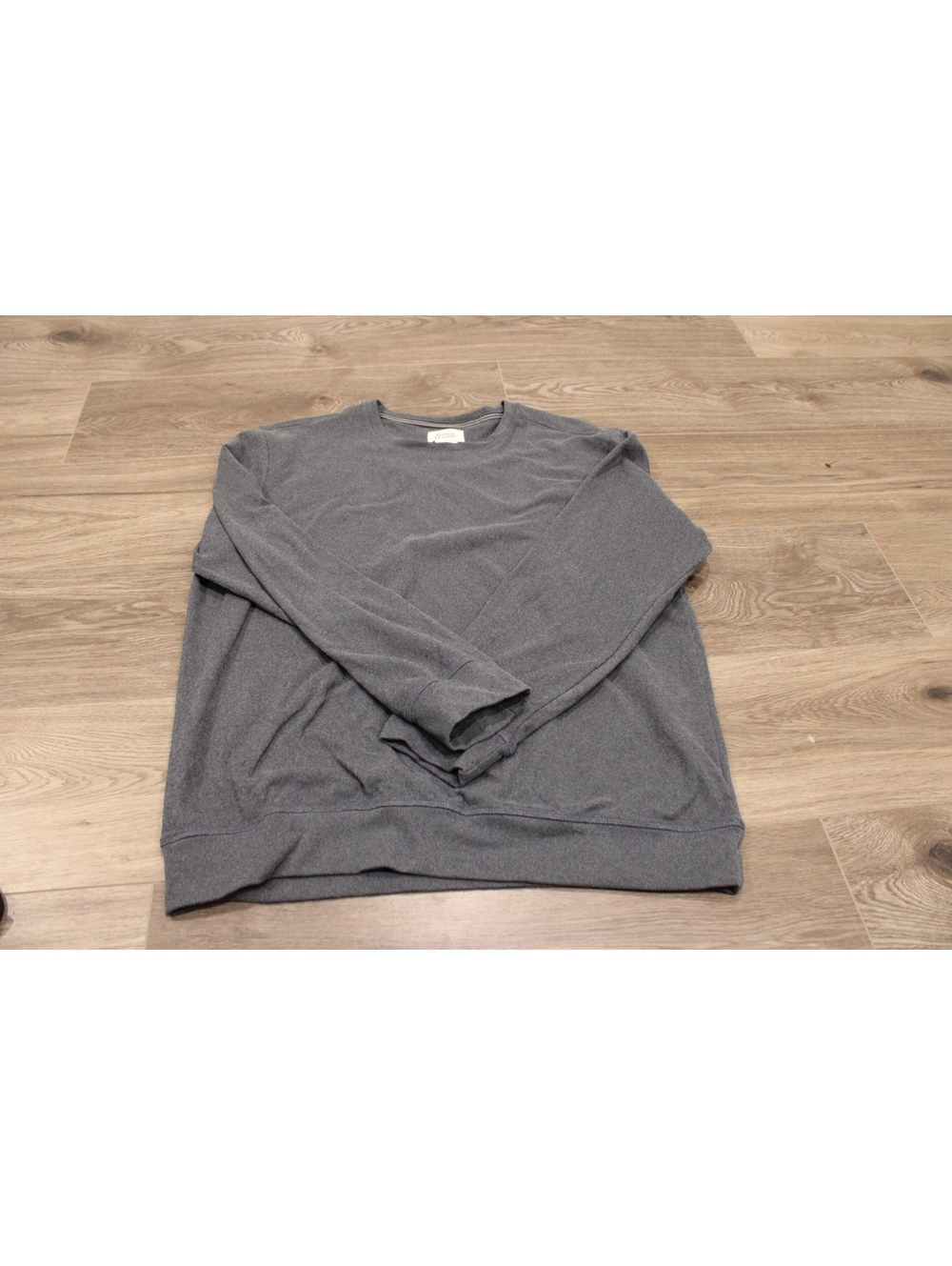 Boston Traders Men's Gray Polyester Spandex Long Sleeve Crew Neck Shirt Size L